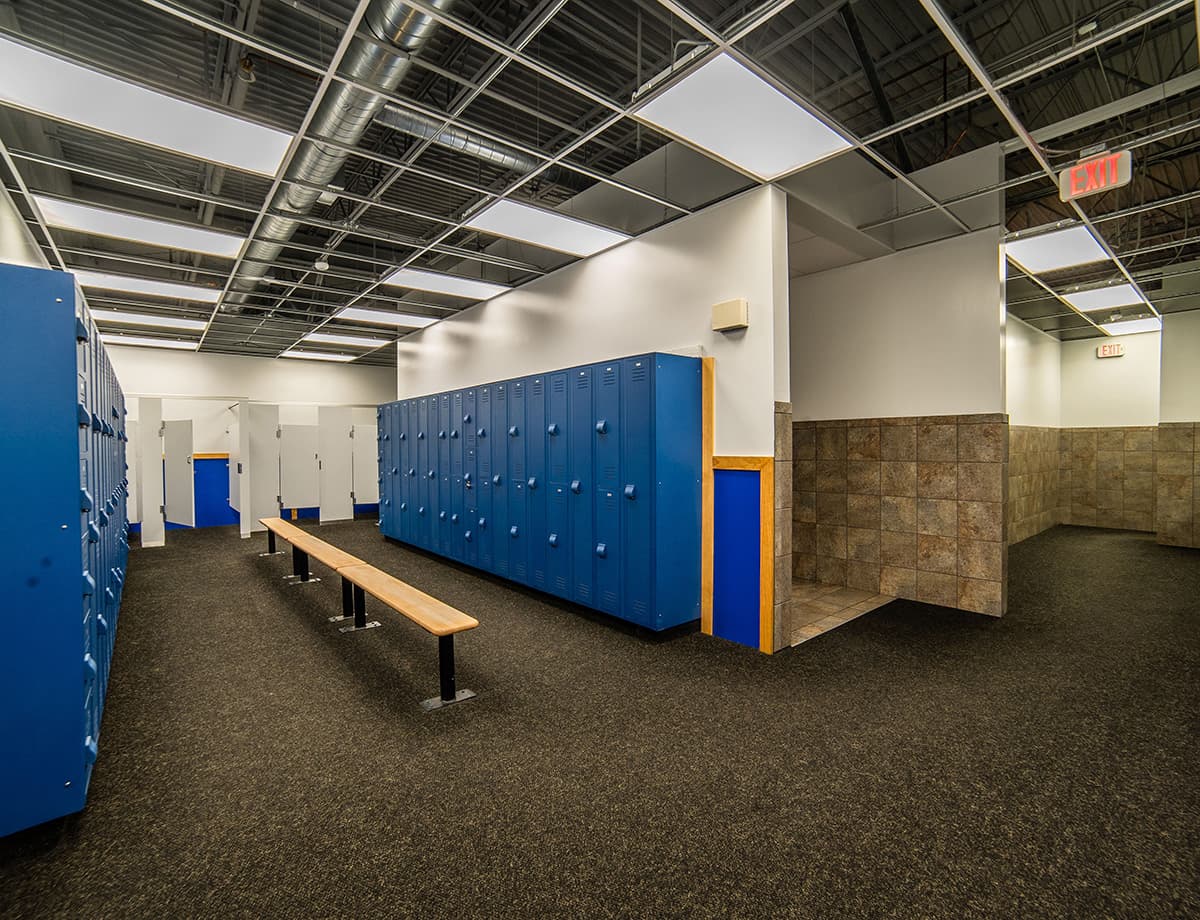 Spacious Locker Rooms at Blue Moon Fitness Gym in North Omaha